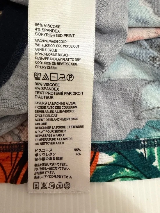 Tommy Bahama Navy Tropical Floral Stretch Shift Dress. Size Medium - Picture 5 of 10